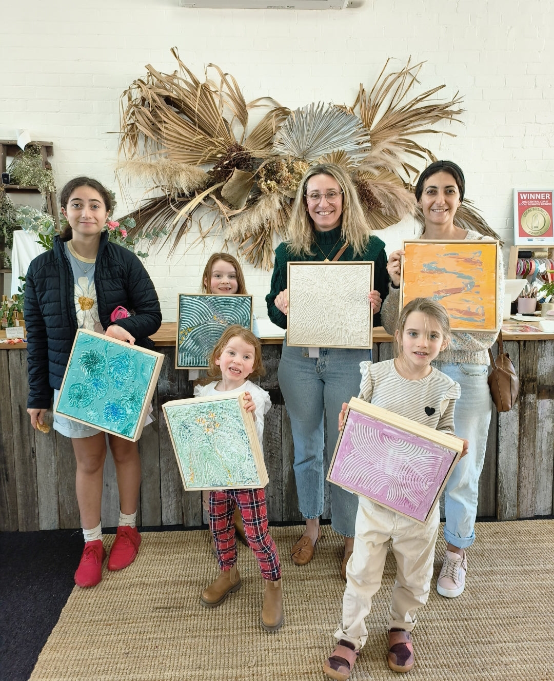 KIDS SCHOOL HOLIDAY Framed Textured Art Workshop 19th January Central Coast, NSW