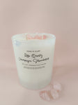 ROSE QUARTZ CRYSTAL CANDLE  | CHAMPAGNE & STRAWBERRIES
