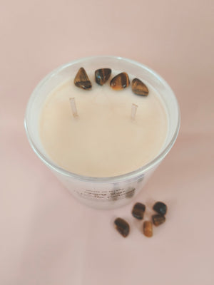 TIGERS EYE CRYSTAL CANDLE | VANILLA CARAMEL