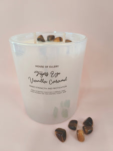 TIGERS EYE CRYSTAL CANDLE | VANILLA CARAMEL