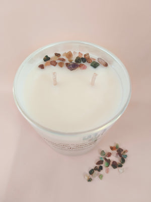 WATERMELON TOURMALINE CRYSTAL CANDLE | COCONUT & WATERMELON