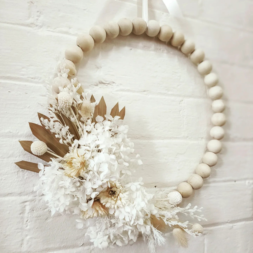 Dried & Preserved Flower Beaded Wreath Workshop 27th April 10am Central Coast, NSW
