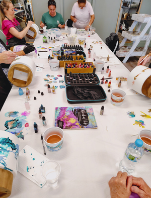INTRODUCTION TO ALCOHOL INK DRUM POT WORKSHOP 22nd March 1pm Central Coast, NSW