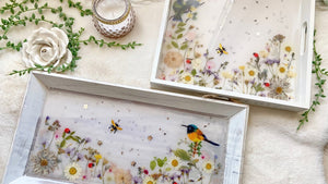 PRESSED DRIED & PRESERVED FLOWER RESIN TRAY WORKSHOP 6th September 10am Central Coast, NSW