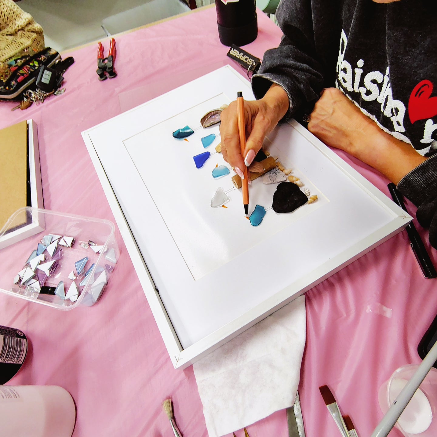 SEA GLASS FRAMED ART WORKSHOP 4th May 1pm Central Coast, NSW