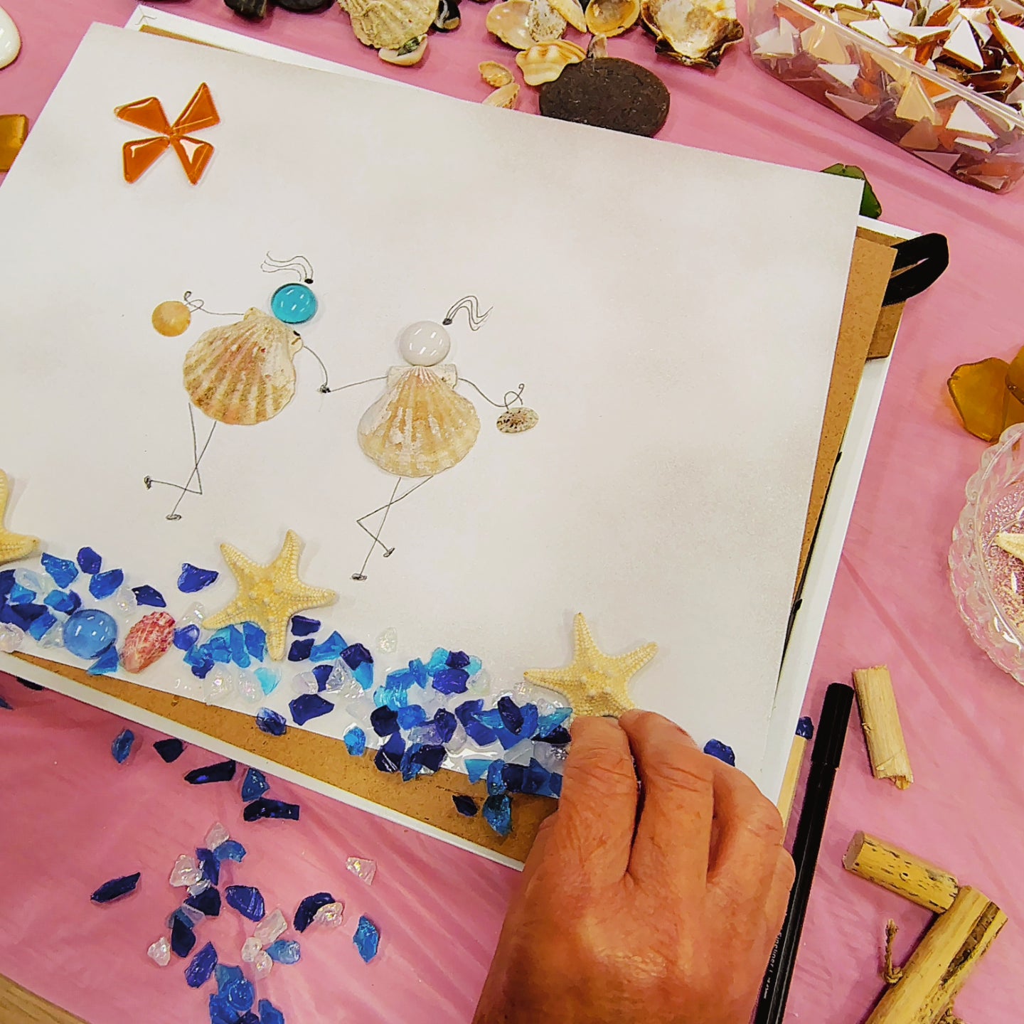 SEA GLASS FRAMED ART WORKSHOP 4th May 1pm Central Coast, NSW