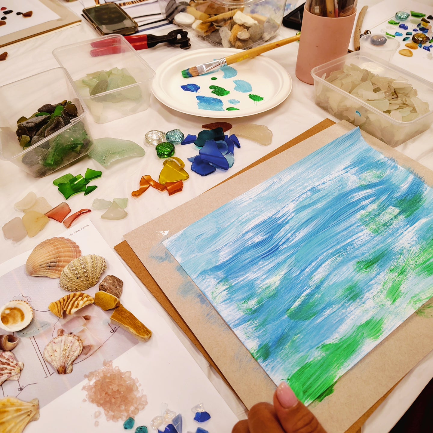 SEA GLASS FRAMED ART WORKSHOP 31st August 10am Central Coast, NSW