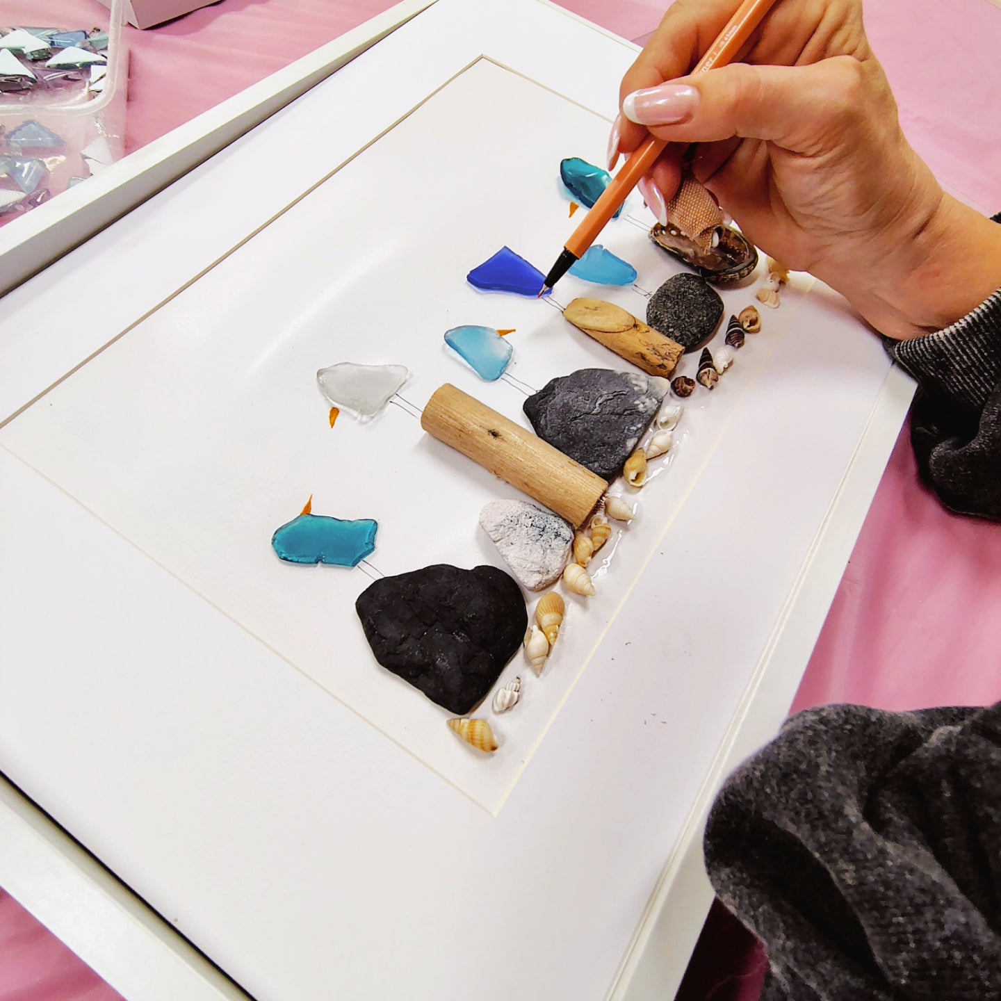 SEA GLASS FRAMED ART WORKSHOP 4th May 1pm Central Coast, NSW