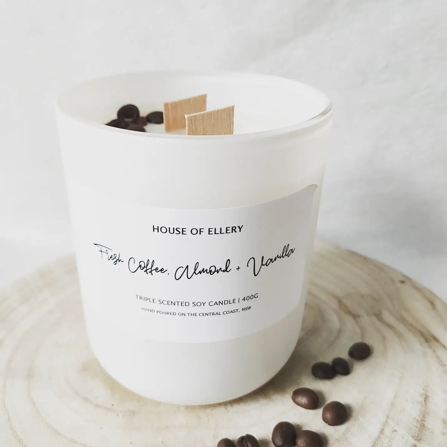 FRESH COFFEE, ALMOND & VANILLA SOY CANDLE