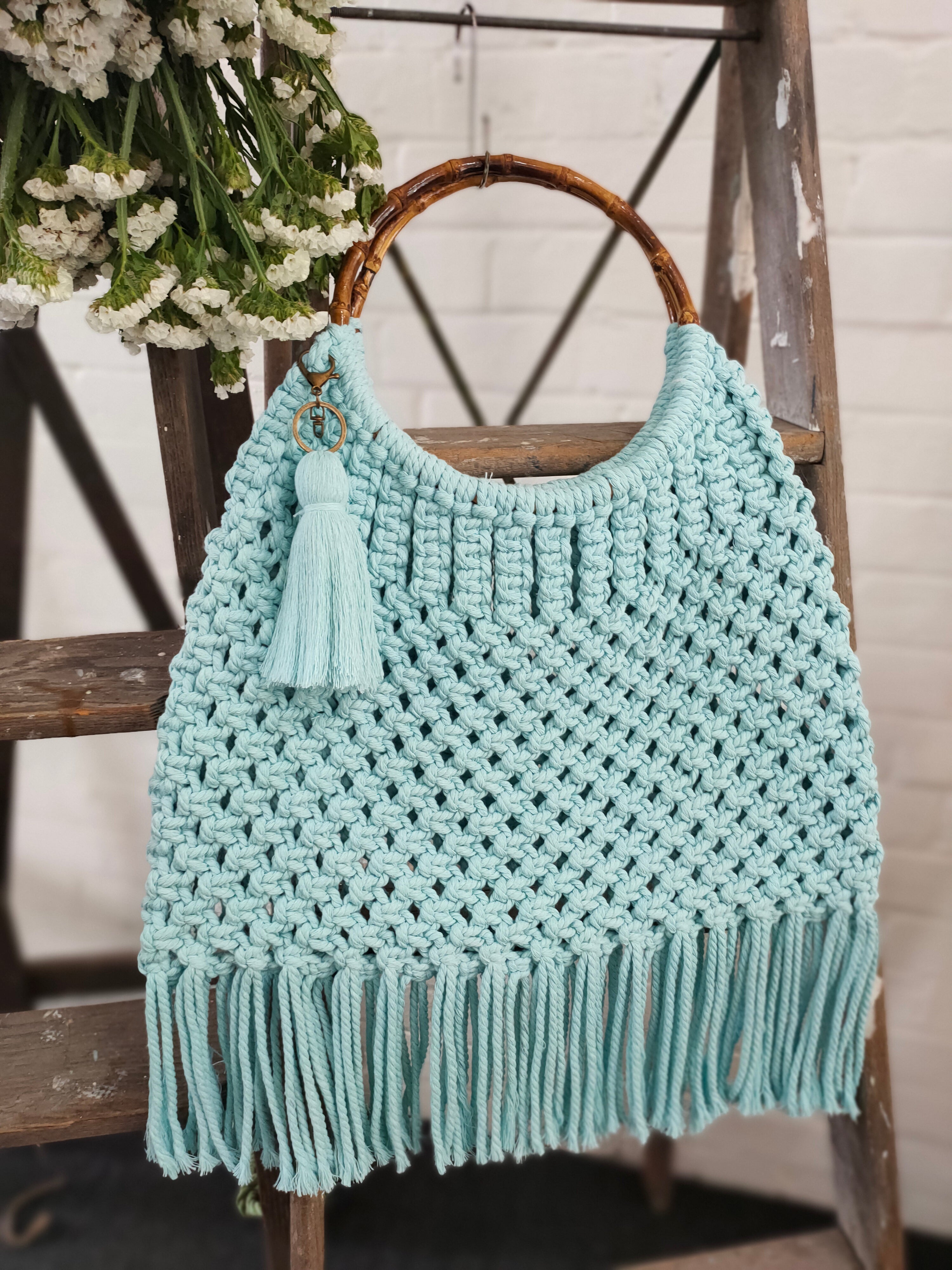 Macrame Reversible Bamboo Bag Workshop 16th July 10am, Central Coast, NSW