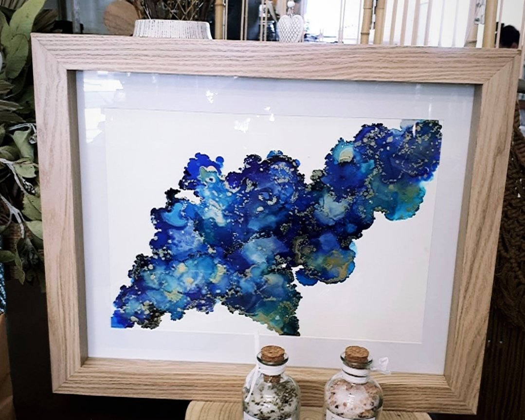 Alcohol Ink Framed Artwork AFTERNOON 12th March Central Coast, NSW