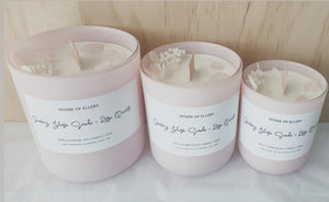 PEONY & BLUSH SUEDE + ROSE QUARTZ SOY CANDLE