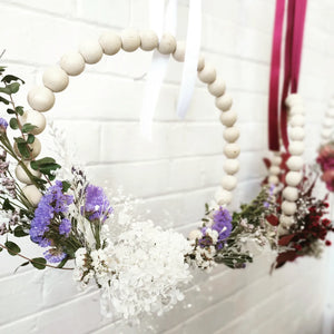 Dried & Preserved Flower Beaded Wreath Workshop 15th January 10am Central Coast, NSW