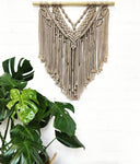 Linen + Rose Gold Macrame Wall Hanging